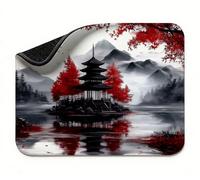 Tappetino Mouse Giappone Lago, Tappetino Scrivania Piccolo 250 x 210 x 3 mm, Gomma Antiscivolo con Fondo Forte, Rivestimento a Prova di Fuoriuscita, Durevole e Facile da Pulire Portatile t0s-513
