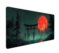 Tappetino Mouse Giappone Tappetino Mouse XXL 80 x 40 cm, Mousepad Luna Sottomano Scrivania con Base in Gomma Antiscivolo, Impermeabile Tappeto Scrivania con Bordi Cuciti per PC, Laptop -lsy2603IA