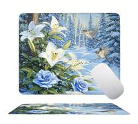 Tappetino Mouse Giglio Foresta, Piccolo Tappetino Mouse Gaming 29 x 24 cm, Base in Gomma Antiscivolo, Presa Stabile su Superfici Lisce, Bordi Cuciti Durata di Vita Prolungata, Ufficio e Gioco s0z-185