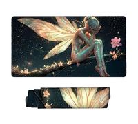 Tappetino Mouse Gioco, XXL 1200 x 600 mm Grande Mouse Pad, Tappetino Scrivania con Base in Gomma Antiscivolo, Mousepad con Bordi Cuciti, per Computer, PC, Laptop, Regalo per Uomo (Elfi Fate) v-508