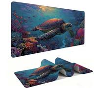 Tappetino Mouse Gioco, XXL 500 x 250 mm Grande Mouse Pad, Tappetino Scrivania con Base in Gomma Antiscivolo, Mousepad con Bordi Cuciti, per Computer, PC, Regalo per Uomo (Regressione oceanica) g-370