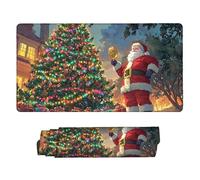 Tappetino Mouse Gioco, XXL 700 x 300 x 3 mm Grande Mouse Pad, Tappetino Scrivania con Base in Gomma Antiscivolo, Mousepad con Bordi Cuciti per Computer, PC, Laptop, Regalo per Uomo (Babbo Natale) H731