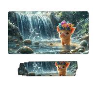 Tappetino Mouse Gioco, XXL 700 x 300 x 3 mm Grande Mouse Pad, Tappetino Scrivania con Base in Gomma Antiscivolo, Mousepad con Bordi Cuciti per Computer, Laptop, Regalo per Uomo (Maiale cascata) H-653