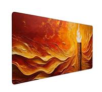 Tappetino Mouse Gioco XXL 800 x 400 mm Grande Mouse Pad, Antiscivolo Base in Gomma Tappetino Scrivania, con Bordi Cuciti Mousepad PC Accessori Scrivania, Laptop, Regalo per Uomo (Torcia) t-649