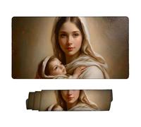 Tappetino Mouse Gioco, XXL 800 x 400 x 3 mm Grande Mouse Pad, Tappetino Scrivania con Base in Gomma Antiscivolo, Mousepad con Bordi Cuciti, per Laptop, Regalo per Uomo (Madonna col Bambino) H-745