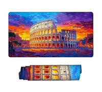 Tappetino Mouse Gioco, XXL 900 x 400 mm Grande Mouse Pad, Tappetino Scrivania con Base in Gomma Antiscivolo, Mousepad con Bordi Cuciti, per Computer, PC, Laptop, Regalo per Uomo (Coliseo di Roma) v579