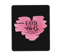 Tappetino Mouse God Bless You Heart Christianty Religious Blessed Mouse Pad Multifunzione Tappetino Scrivania Uso Prolungato Mousepad per Casa Laptop Computer 25X30CM