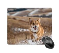 Tappetino Mouse Golden Corgi Dog Walks in Snow Tappetini Soft Accessori Gaming Base Antiscivolo Mousepad per Pc E Laptop Ufficio Essenziale per Ufficio S