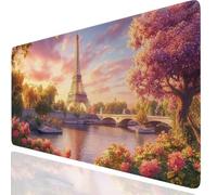 Tappetino Mouse Grande XXL 600x300x3mm, Architettura Tappetino Mouse Gaming Antiscivolo Impermeabile, Base in Gomma, Bordi Cuciti Rinforzati, Superficie Liscia Paesaggio Mousepad per Giochi GKit-5192