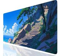 Tappetino Mouse Grande XXL 600x300x3mm, Scale Tappetino Mouse Gaming Antiscivolo Impermeabile, Base in Gomma, Bordi Cuciti Rinforzati, Superficie Liscia Blu Mousepad per Giochi e Ufficio GKit-3552