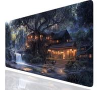 Tappetino Mouse Grande XXL 900x300x3mm, Architettura Tappetino Mouse Gaming Antiscivolo Impermeabile, Base in Gomma, Bordi Cuciti Rinforzati, Superficie Liscia Albero Mousepad per Giochi GKit-3174