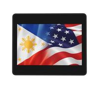 Tappetino Mouse Half American Flag And The Philippines Mouse Pad Uso Prolungato Tappetino Scrivania Durevole Mousepad per Ufficio Computer Laptop 25X30CM