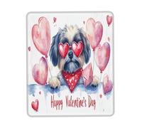 Tappetino Mouse, Happy Loves Day Shih Tzu Dog Puppy Dog Tappetino Mouse Gaming Confortevole Gaming Mousepad Antisfilacciamento Tappetini Mouse per Casa Gamers 25X30Cm