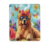 Tappetino Mouse, Happy Spring Summer Chow Chow Dog Puppy Dog Tappetino Mouse Gaming Antiscivolo Gaming Mousepad Personalizzato Tappetino per Mouse per Casa Mouse 25X30Cm