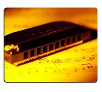 Tappetino Mouse, Harmonica And Sheet Music Tappetino Mouse Gaming Antisfilacciamento Tappetino per Mouse Lavabile Gaming Mousepad per Mouse Gaming 25X30Cm