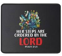 Tappetino Mouse Her Steps Are Ordered By The Lord Christianty Mousepad Impermeabile Tappetino Scrivania Uso Prolungato Mouse Pad per Computer Laptop Casa 25X30CM