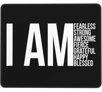 Tappetino Mouse I Am Fearless, I Am Strong, I Am Blessed Tappetino per Mouse Base Antiscivolo Accessori Gaming Resistente agli Schizzi Mouse Pad per Ufficio Computer Casa S