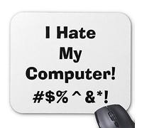 Tappetino Mouse I Hate My Computer Tappetino per Mouse Resistente agli Schizzi Mousepad Base Antiscivolo Accessori Gaming per Pc E Laptop Computer Essenziale per Ufficio S