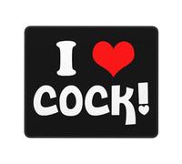 Tappetino Mouse I Love Big Black Cock 25X30Cm Soffice Mouse Pad Base in Gomma Mousepad per Laptop Pc