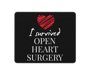 Tappetino Mouse I Survived Open Heart Mouse Pad Uso Prolungato Tappetino Scrivania Durevole Mousepad per Computer Ufficio Laptop 25X30CM