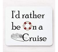 Tappetino Mouse I'd Rather Be On A Cruise Mousepad Soft Mouse Pad Base Antiscivolo Tappetino per Mouse per Essenziale per Ufficio Computer Pc E Laptop M
