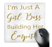 Tappetino Mouse, Im A Girl Boss Building Her Empire Quote Bordi Cuciti Tappetini per Il Mouse da Gioco Multifunzionale Gaming Pad per Tastiera Pc Computer 25X30cm