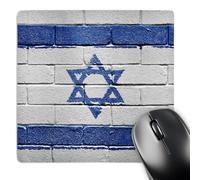 Tappetino Mouse, Israel Flag On Brick Wall National Country Confortevole Tappetino per Mouse Bordi Cuciti Tappetino da Gaming per Casa Tastiera Ufficio 25X30cm