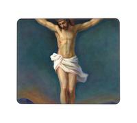 Tappetino Mouse Jesus Christ On The Cross Portatile Tappetino Mouse Gaming Bordi Cuciti Mousepad per Sensori da Gioco Ufficio Laptop 10X12In