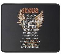 Tappetino Mouse Jesus Is My God King My Lord My Savior Christianty Tappetino per Mouse Gaming Tappetini Superficie Antipolvere Mouse Pad per Computer Casa Pc E Laptop S