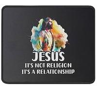 Tappetino Mouse Jesus Religion It's A Relationship Religious Inspirational Verse Christianty Tappetino Scrivania Impermeabile Mouse Pad Uso Prolungato Mousepad per Ufficio Casa Computer 25X30CM