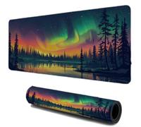 Tappetino Mouse Lago Luce Del Nord, Scrivania Gaming, Tappetino Mouse xxl 800x400, Mousepad Base in Gomma Antiscivolo, Durevole e Facile da Pulire, Superficie Liscia Desk Mat, Accessori Ufficio I-608