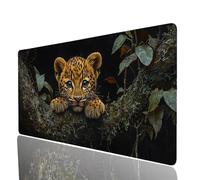 Tappetino Mouse Leopardo Tappetino Mouse xxl 140x60x0.3cm, Mousepad Albero Cucire i Bordi Migliorare la Precisione e la Velocità, Mousepad per Scrivania Gaming Tastiera Wireless Pc Portatile JXL-2849