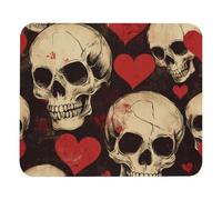 Tappetino Mouse Love Heart And Skull Pattern Mousepad Superficie Antipolvere Mouse Pad Base Antiscivolo Tappetini per Ufficio Casa Pc E Laptop L