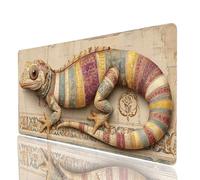 Tappetino Mouse Lucertola Tappetino Mouse xxl 100x50x0.3cm, Mousepad Animale Cucire i Bordi Migliorare la Precisione e la Velocità, Mousepad per Scrivania Gaming Tastiera Wireless Pc Portatile JXL0268