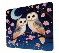 Tappetino Mouse - luna, Mouse Pad per Computer con Base in Gomma Antiscivolo, Scorrimento Facile, Resistente agli Schizzi, Materiali Durevoli, Portatile Tappetino Scrivania 340 x 280 mm - gufo J0-937
