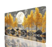 Tappetino Mouse Luna Tappetino Mouse xxl 100x50x0.3cm, Mousepad Albero Cucire i Bordi Migliorare la Precisione e la Velocità, Mousepad per Scrivania Gaming Tastiera Wireless Pc Portatile JXL-0628