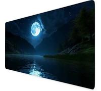 Tappetino Mouse Luna Tappetino Mouse XXL 1200x600mm Mouse Pad Base Antiscivolo Mousepad per Ufficio, Computer, Accessori Scrivania Gaming Migliora la Precisione e la Velocità Desk Mat (Blu) s8759