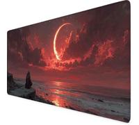 Tappetino Mouse Luna Tappetino Mouse XXL 600x300mm Mouse Pad Base Antiscivolo Mousepad XXL per Ufficio, Computer, Accessori Scrivania Gaming Migliora la Precisione e la Velocità Desk Mat (Rosso) g8911