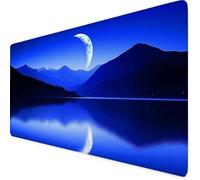 Tappetino Mouse Luna Tappetino Mouse XXL 800x400mm Mouse Pad Base Antiscivolo Mousepad per Ufficio, Computer, Accessori Scrivania Gaming Migliora la Precisione e la Velocità Desk Mat Large (Blu) b8422