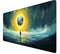 Tappetino Mouse Luna Tappetino Mouse XXL 800x400mm Mouse Pad Base Antiscivolo Mousepad per Ufficio, Computer, Accessori Scrivania Gaming Migliora la Precisione e la Velocità Desk Mat (Grigio) b9002