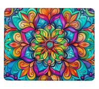 Tappetino Mouse Mandalo Gaming Mouse Pad con Base Rubber in Gomma Antiscivolo Mousepad 260x220x3mm Bordo con Cuciture Impermeabile Tappetini per Mousepad, per laptop, Ufficio, lavoro e Gaming X0-509