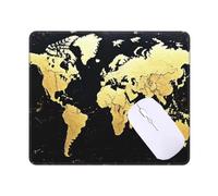 Tappetino Mouse Mappa del mondo nero Tappetino Mouse Gaming, Taglia S Tappetino per Mouse 220x180 mm Piccolo, Bordi Cuciti Resistenti Mouse Pad, Base in Gomma Antiscivolo per PC, Laptop,Ufficio T-3927
