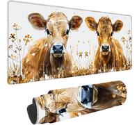Tappetino Mouse Marrone Tappetino Mouse Grande Bue Esteso Gaming Mousepad XXL 900x300x3 mm, Base in Gomma Impermeabile e Antiscivolo Sottomano Scrivania per Gaming, Laptop, Accessori Scrivania A-I