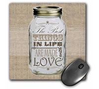 Tappetino Mouse, Mason Jar On Burlap Print Brown The Best Things Bordi Cuciti Tappetini Mouse Superficie Liscia Tappetino da Gaming per Casa Ufficio Laptop 25X30cm