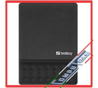 Tappetino mouse Memory Foam Mousepad Sandberg ergonomico con supporto polso Nero