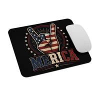 Tappetino Mouse Merica Rock Sign 4th of July American Flag Tampone per