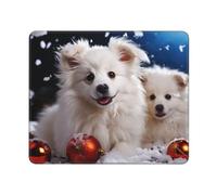 Tappetino Mouse Merry Christmas White Snow Dog 25X30Cm Confortevole Tappetino per Mouse Bordo Cucito Tappetino per Pc Laptop