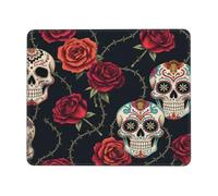Tappetino Mouse Mexican Day of the Dead Sugar Skull Roses Pattern Gaming
