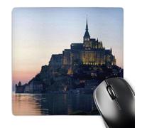 Tappetino Mouse, Mont Saint Michel Basse-Normandie France David R Frazier Antiscivolo Tappetini Mouse Bordi Cuciti Tappetino da Gaming per Notebook Computer Laptop 25X30cm