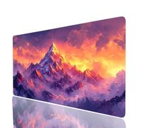 Tappetino Mouse Montagna di neve Tappetino Mouse xxl 100x50x0.3cm, Mousepad Tramonto Cucire i Bordi Migliorare la Precisione e la Velocità, Mousepad per Scrivania Gaming Tastiera Pc Portatile JXL-3751